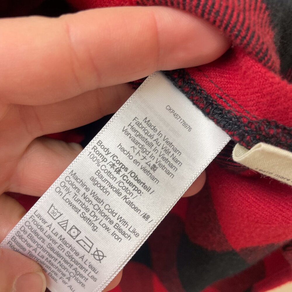 Madewell Oversized Ex-Boyfriend Buffalo Plaid Red Black Flannel Shirt - Picture 8 of 8